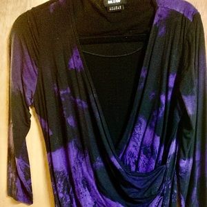 Isabel De Pedro cross over front V-neck dress.